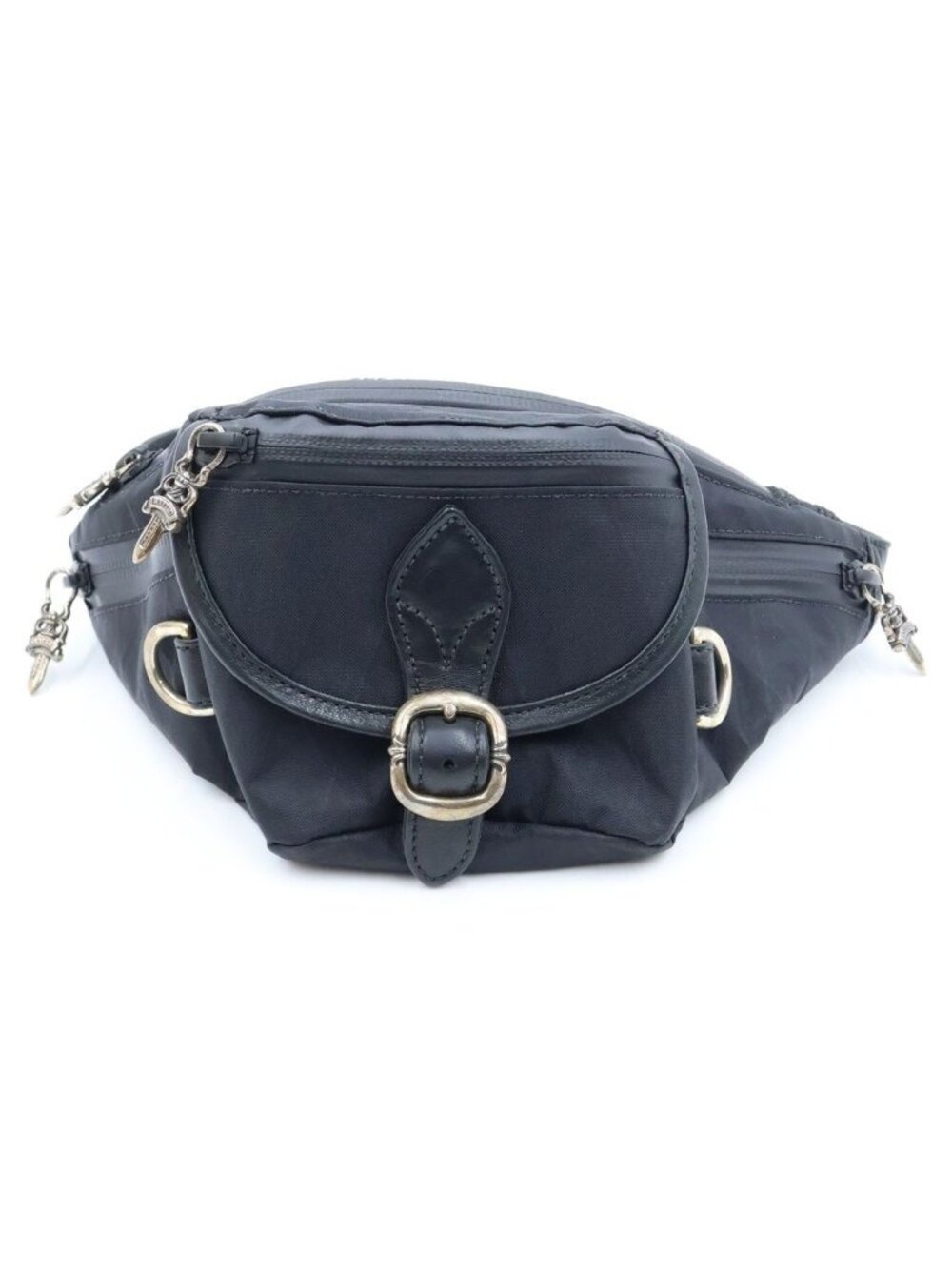 Chrome Hearts 1 Snat Pack Nylon Dagger Zip Gunslinger Belt Waist Bag Black